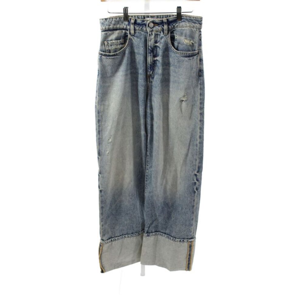 Icon Denim Womens Wide-Leg Mid Rise Jeans Blue Size 28